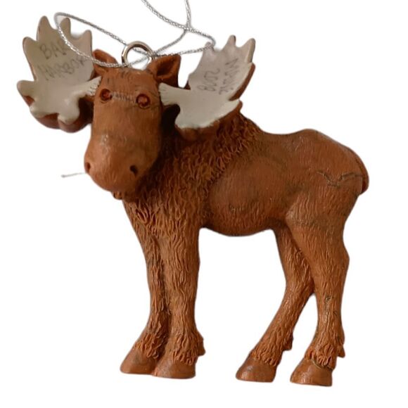 Maine Souvenir Moose Ornament Bar Harbor Resin Elk Christmas Cabincore Rustic. - Picture 9 of 15